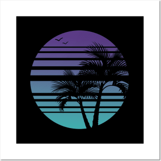 Synthwave - Vaporwave - California - Florida - 80s - Purple & Turquoise Posters and Art